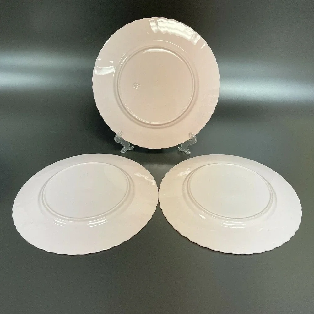 Minton Dinner Plates‎ Swirl Edge Pink 10 3/4